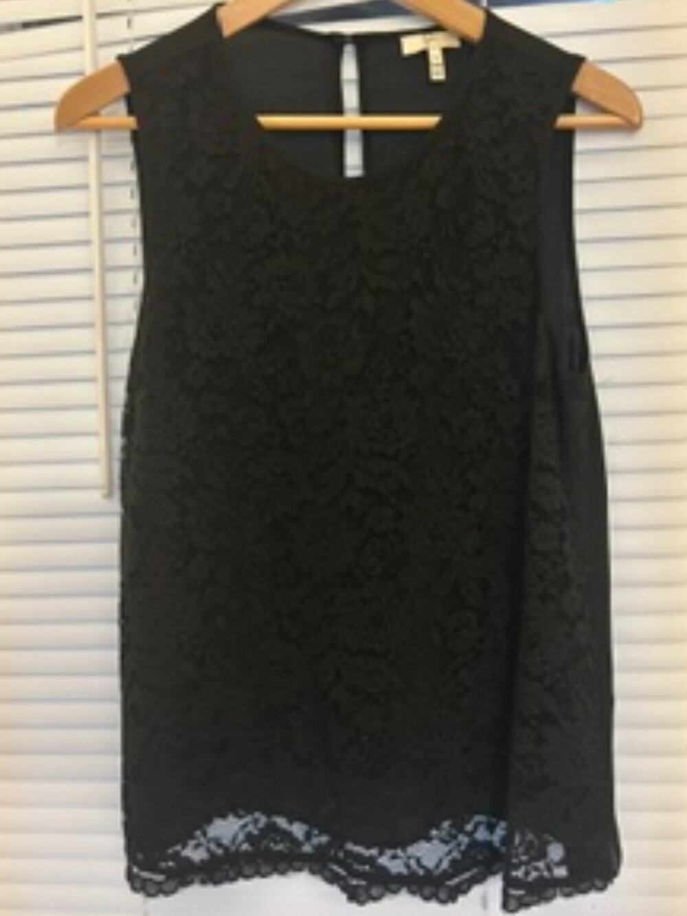 Joie Black Lace Front tank top size small